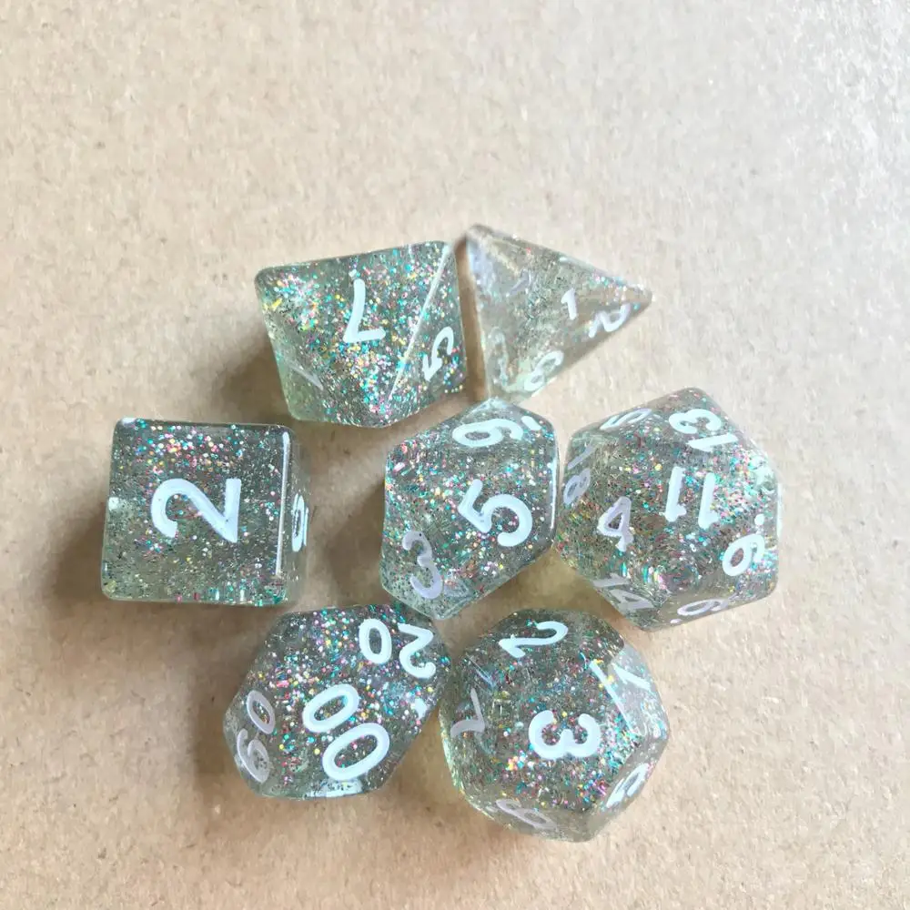 7 шт./компл. игральные кости DND набор многогранных игр TRPG непрозрачные и