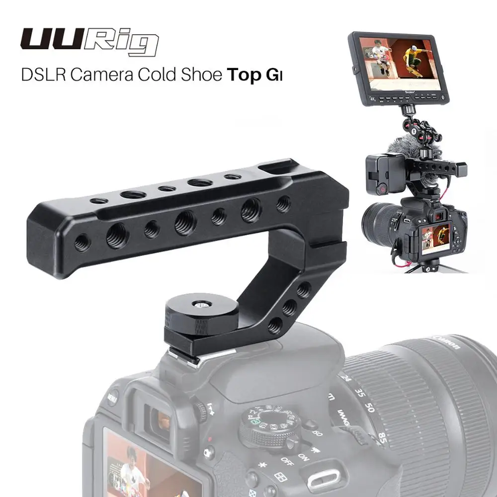 DSLR 카메라 탑 핸들 그립 콜드 슈 어댑터 마운트, 핸드 헬드 스태빌라이저 리그, 마이크 LED 조명 모니터 캐논 니콘용 확장 로드