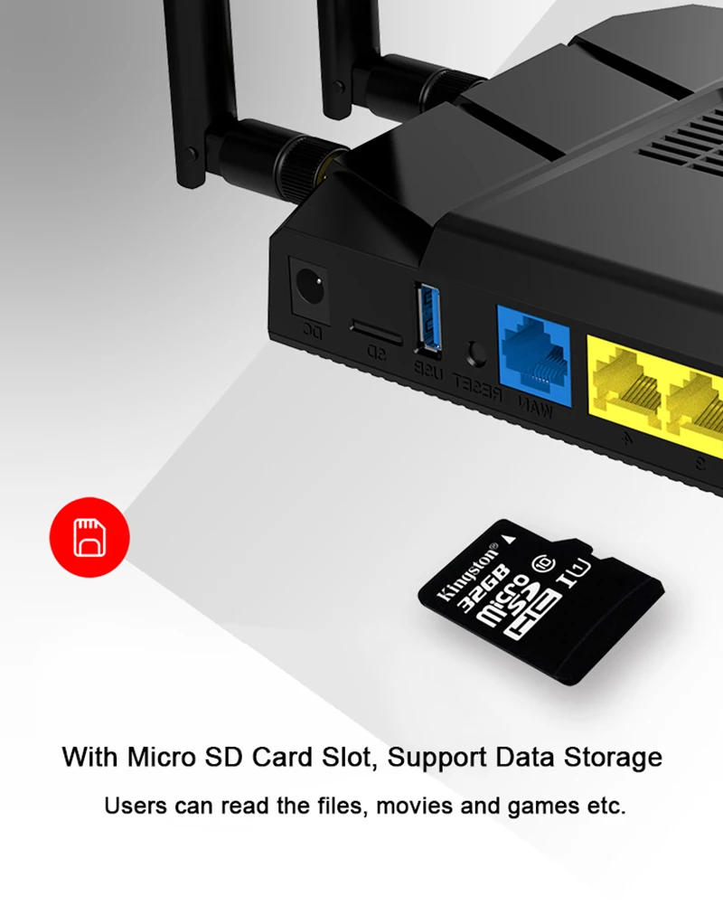 HUASIFEI Gigabit Wifi Router 4g Sim Card For Wi fi Router With Sim Card Dual 5 ghz 1200Mbps CAT4 CAT6 Indoor 4G Wifi Router