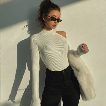 

2020 new fashion women's clothing Spring Sexy Sweater Long Sleeve Knitwear All-match Top Women