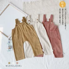 WLG/повседневные комбинезоны для мальчиков и девочек; детский однотонный вельветовый комбинезон; цвет бежевый, розовый, хаки; сезон весна-осень; универсальные брюки для малышей
