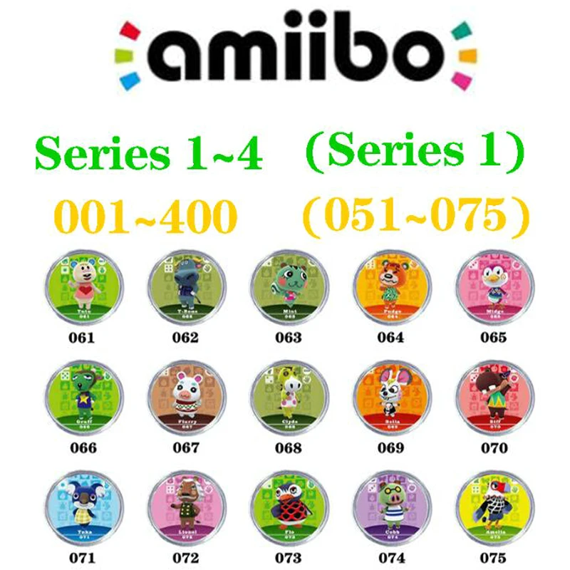 

Animal Crossing Card Amiibo Card Work for NS 3DS Games Series 1 (051 to 075)