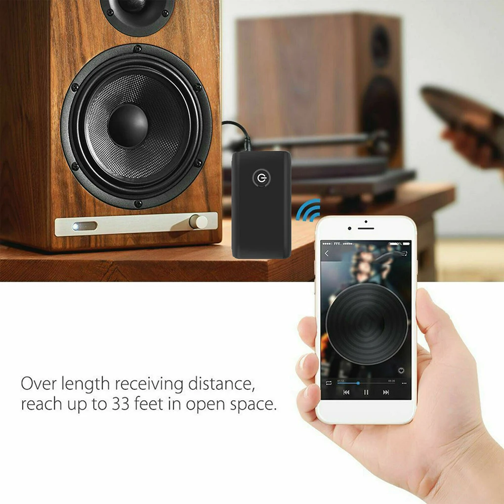 2 in 1 Bluetooth 5.0 Transmitter Receiver TV PC Car Speaker 3.5mm AUX Hifi Music Audio Adapter/Headphones Car/Home Stereo Device