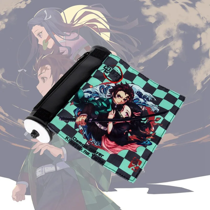 Дизайн, Demon Slayer: Kimetsu No Yaiba Tanjiro Kamado, чехол для карандашей с прокручивающейся ручкой, сумка для канцелярских принадлежностей, школьные канцелярские принадлежности