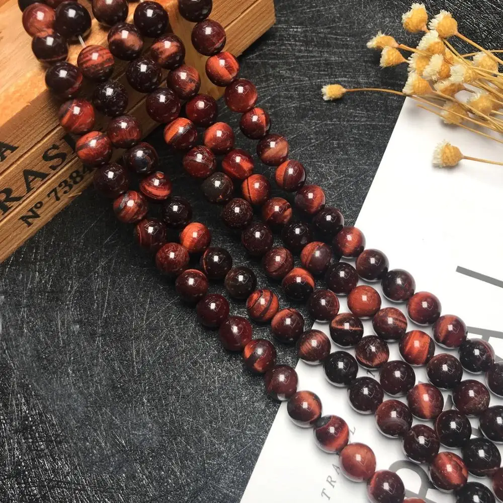 Бусины из натурального камня Красного тигрового глаза 6 мм 8 Свободный шарм для