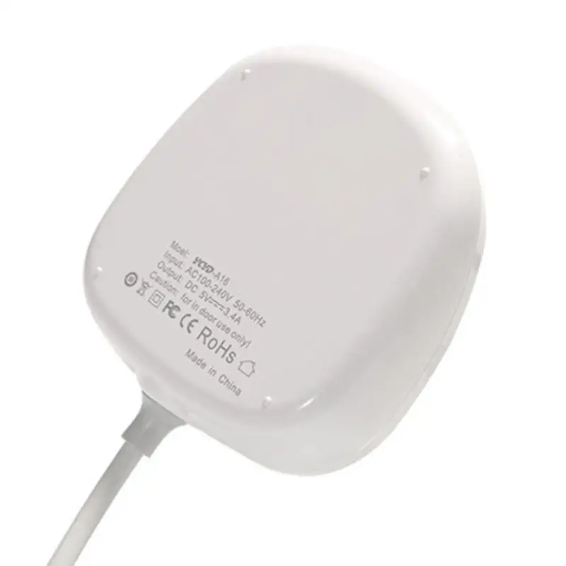 Универсальное зарядное устройство с 4 портами USB для путешествий, двойная 2,5 в, 2 А, быстрое зарядное устройство, адаптер с европейской вилкой, 1 м/32,81фт