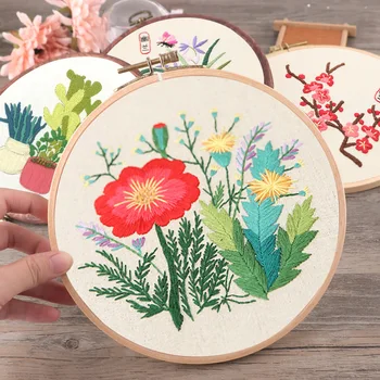 

Embroidery Kit for Bigginners Chinese Embroidery Kits DIY Flower Handwork Needlework Cross Stitch Sewing Craft