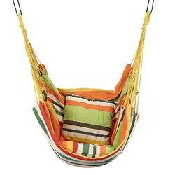 Гамак стул подвесной гамак стул с 2 подушками для внутреннего, наружного, сада (оранжевый)