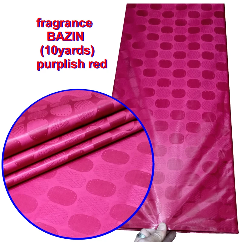 

High aroma African lace fabrics Cotton bazin riche getzner fabric for cloth 2020 New arrival nigerian bazin broderie fabric red