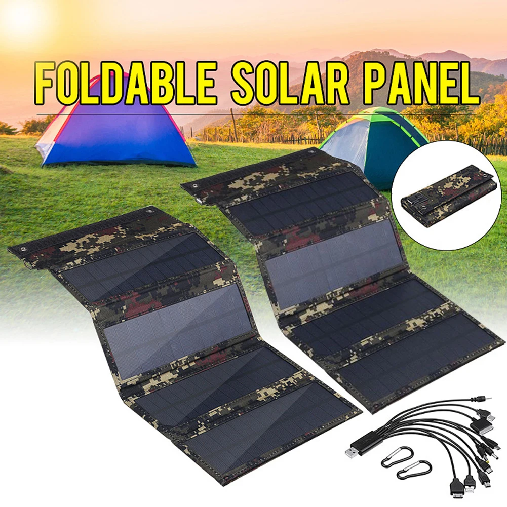 50W Portable Solar Panel 5V Folding Solar Cell Foldable Waterproof USB Port Charger Mobile Power Bank for Phone Battery Outdoor|Solar Panel| - AliExpress