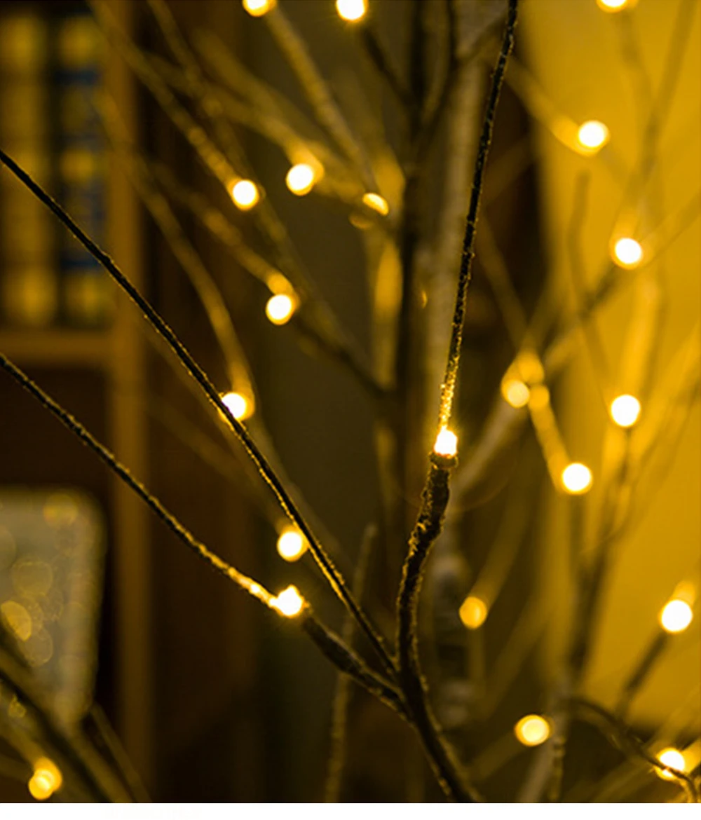 Рождественские украшения для дома, светодиодный светильник на березу, снежную елку, фестиваль, современный домашний праздничный сказочный ночник с вилкой европейского и американского стандарта