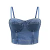 Crop Top Women Tank 2022 Summer Top Cropped Woman Clothes Sexy Camis Push Up Denim Bra Clothing Backless Bustier Party Club Vest ► Photo 1/6