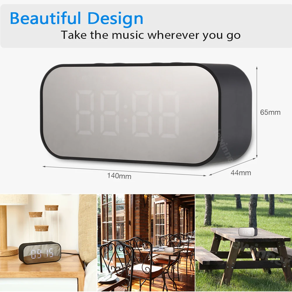 Многофункциональные Беспроводные Bluetooth колонки Lewinner с часами домашний мини