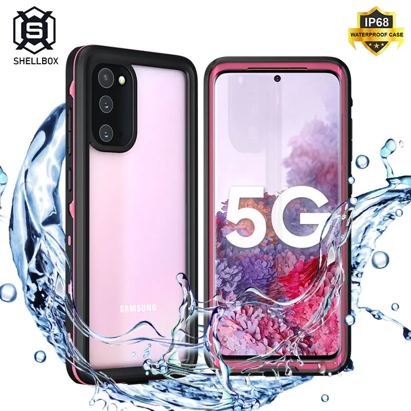 Shellbox Waterproof Case for Samsung S20 Plus S21 Note 20 Ultra Clear Shockproof Cover for Samsung S10 S9 Note 10 Luxury Case
