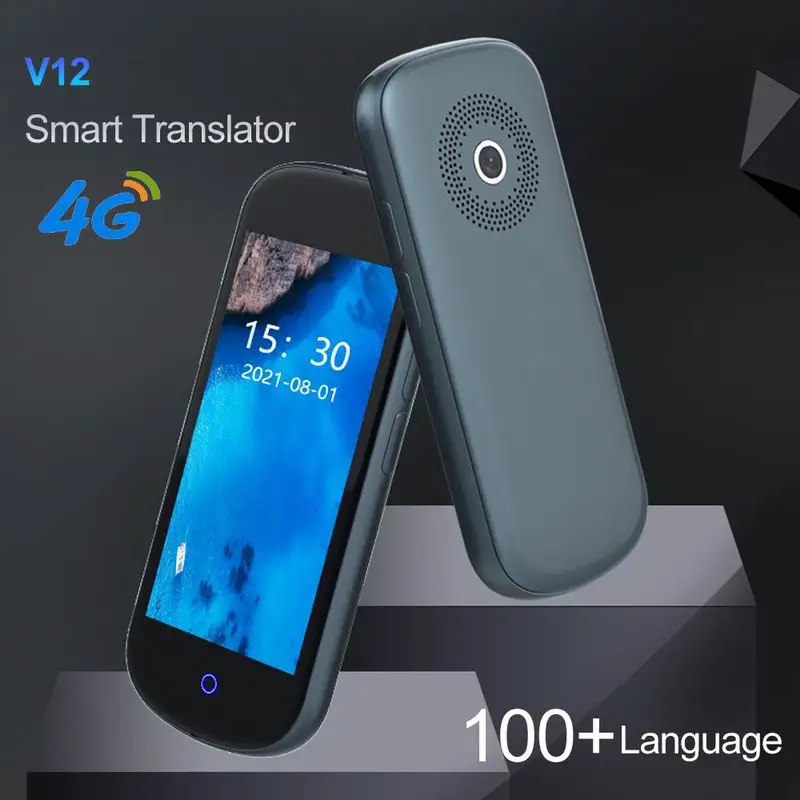 4G LTE Wifi Network 4 INCH V12 Translator Support MTK6739CPU RAM 1GB+ROM 8GB Android OS 7.1 Offline Translation IPS Screen voice translator language translator