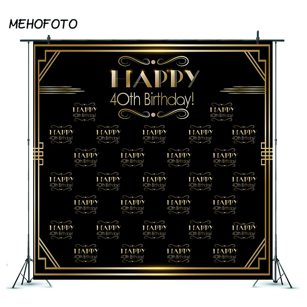 Mehofoto шаг и повтор 40-й день рождения фон большой Гэтсби фото стенд фон Гэтсби настенный фон для фотосъемки на день рождения