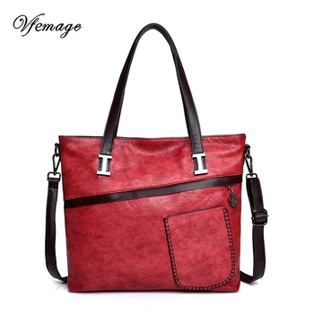 

Vfemage Soft Leather Casual Totes Bag Women Top-handles Bag Large Capacity Handbag Ladies Shoulder Bags Crossbody Bolsa Feminina