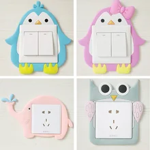 Светящиеся Мультяшные наклейки для выключателей, защитные рукава, пылезащитный чехол, простые настенные наклейки, декоративные наклейки, декоративный набор