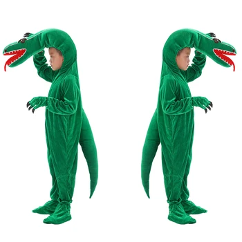 

Adult Kids Plesiosaur T-REX Dinosaurs Costumes Halloween Cosplay Party Animal Cartoon Dragon Dress Up Jumpsuit Outfit Costume