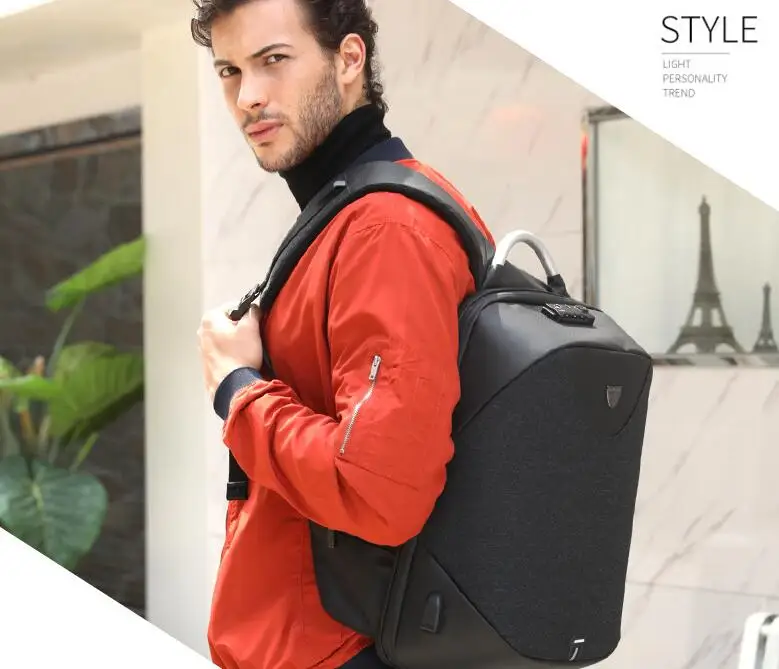 Трехмерный цифровой рюкзак для хранения с защитой от кражи, рюкзак для улицы, мужская сумка для студентов колледжа, зарядка через USB