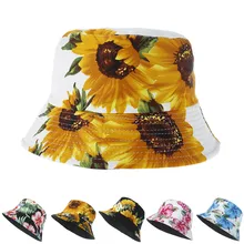 Модная шляпа-ведро, Женская корейская шляпа от солнца с цветочным принтом, парусиновая Двусторонняя шляпа-ведро для улицы, летняя шляпа от солнца, Кепка для студентов De4