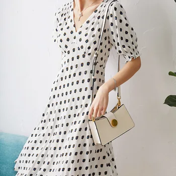 

New Floral V neck short sleeve dress women 2020 summer dress slim
