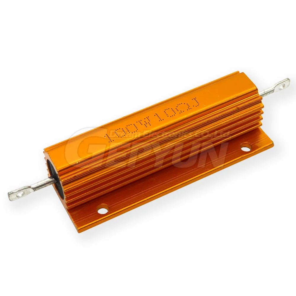100W Aluminum Power Metal Shell Case Wirewound Resistor 0.05 0.1 0.5 1 2 6 8 10 20 200 500 750 800 1K 10K ohm 0.01-100K 1pcs wirewound resistor