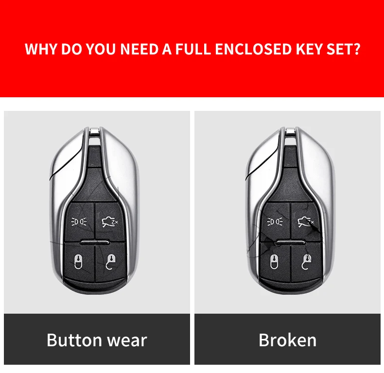 Carbon Fiber Car Smart Key Cover Case Fob For Maserati Levante Ghibli Quattroporte GT Granturism GranCabrio Protect Shell - H53568d3b76684ea2abe77ed7a35fe9ec5