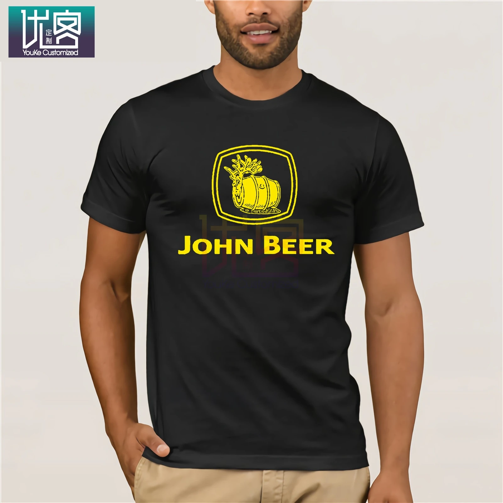 

John Beer T-Shirt (2) Humor Tee Shirt 100% Cotton Tops Graphic t-shirts men t shirts Harajuku 100% Cotton Streetwear Tee Shirt