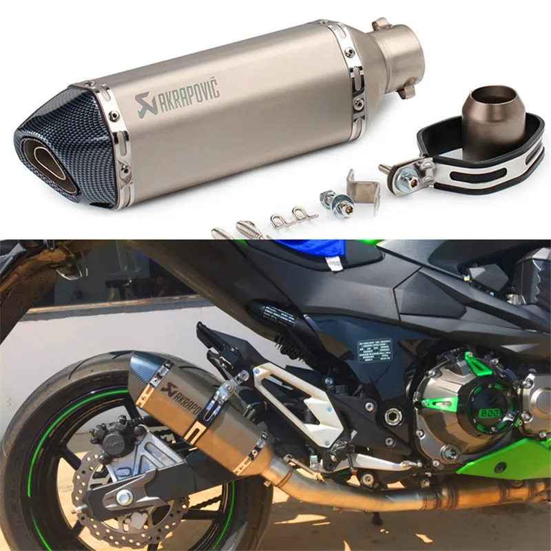 

51mm Universal Akrapovic motorcycle exhaust muffler for FZ1 R6 R15 R3 ZX6R ZX10 Z900 1000 CBR1000 GSXR1000 650 K7 K8 K11 600