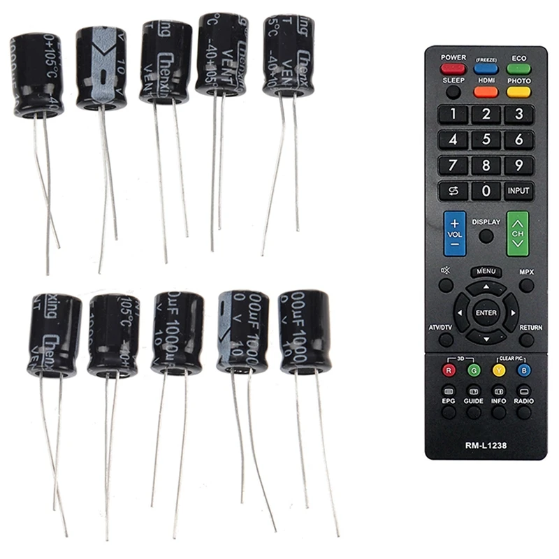 10x1000 мкФ 10V 105C телефон 8x11 мм с дистанционным управлением для LCD LED TV HD | Электроника