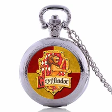 Новая мода GRYFFINDOR Hogwarts школьные Мужские Женские кварцевые карманные часы Аналоговые в виде кулона ожерелье цепь relogio de bolso подарки