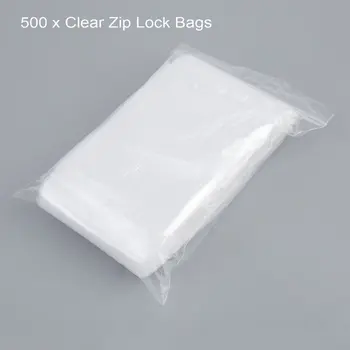 

500PCS Clear Zipper Seal Zip Lock Top Resealable Reclosable PE Plastic Bags 104*105mm For Home Sundries Storages