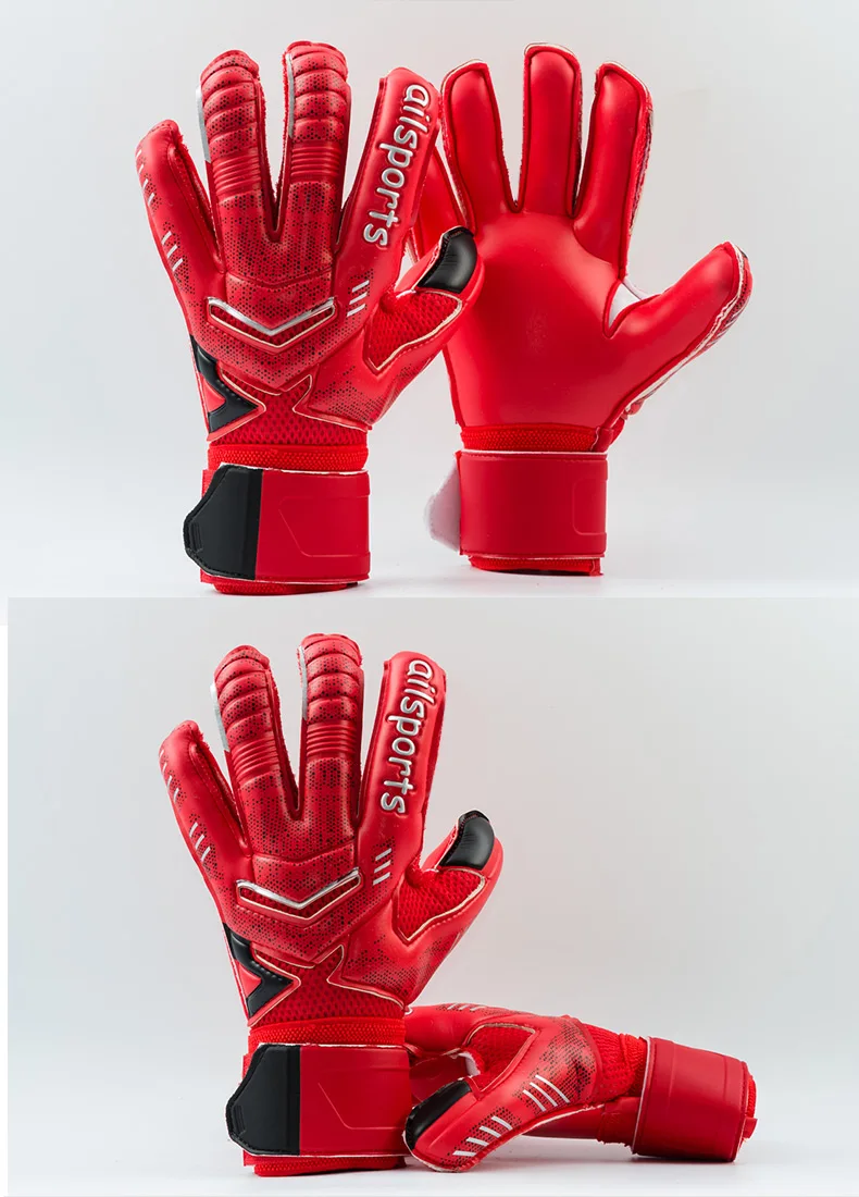 Большая распродажа футбольные вратарские перчатки защита пальцев GoalkeeperYouth обучение Утепленные перчатки латексный гол футбольный матч
