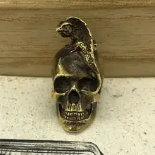 EDC инструменты латунный нож бусины латунный ящерица Череп Бусы на шнурок Паракорд нож инструмент кулон#162