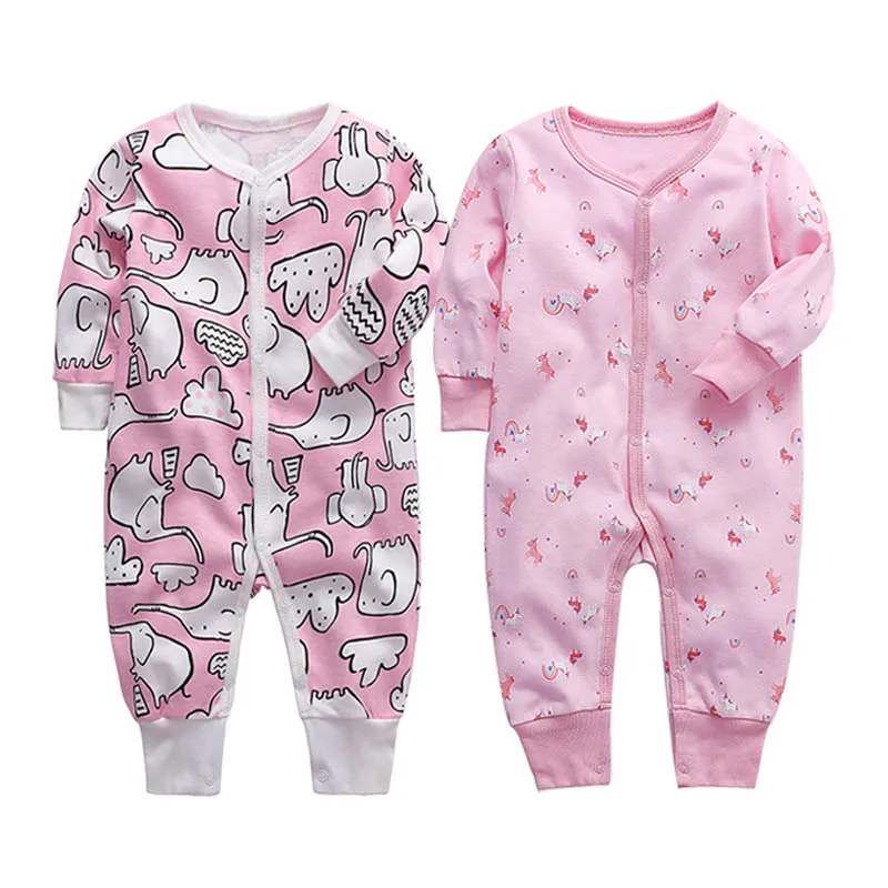 Костюм из 2 предметов; осенние детские Боди; одежда с длинными рукавами; Комбинезоны из хлопка; Детские комбинезоны для новорожденных; комбинезон и одежда для девочек - Цвет: Розовый