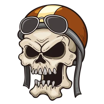 

Dawasaru Aviator Skull Personalized Car Sticker Waterproof Decal Laptop Suitcase Truck Motorcycle Auto Accessories PVC,15cm*11cm