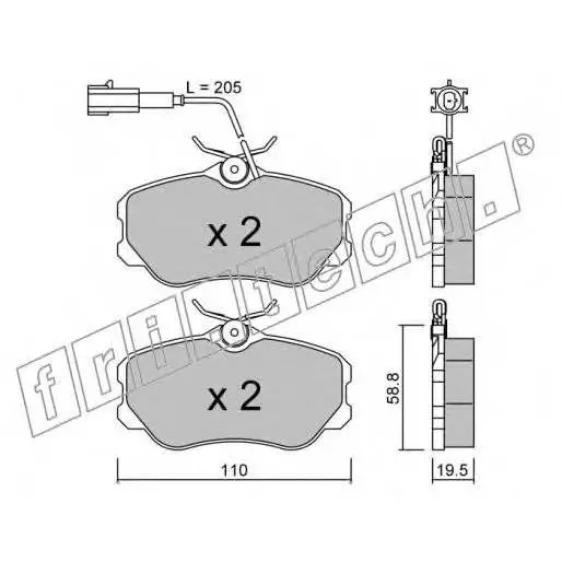 Колодки тормозные дисковые передние ALFA 164 3.0 QV, Fiat CR fri