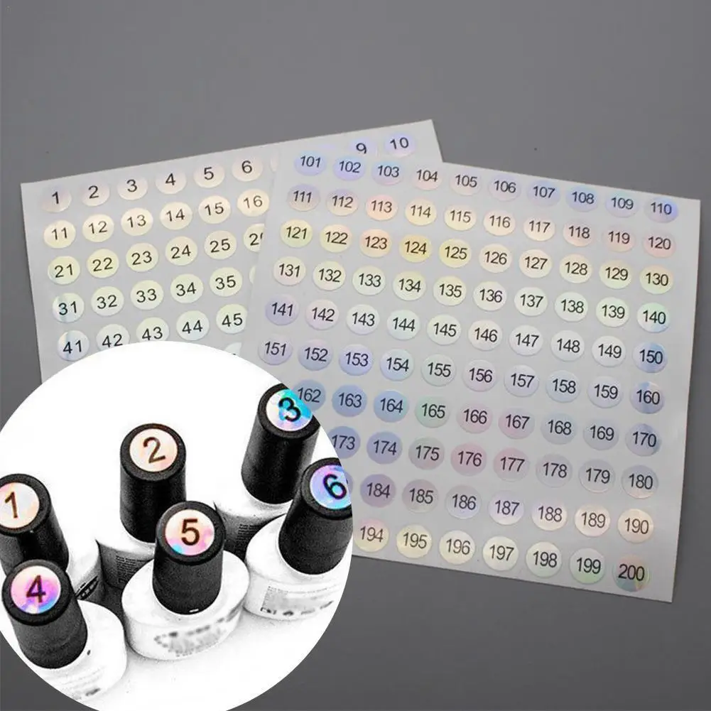 1-500 Waterproof Digital Label Self-adhesive Number Sticker Nail Polish Tableware Scrapbooking DIY Craft