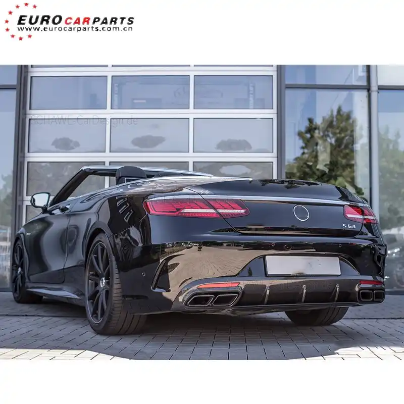 C217 Coupe Diffusor Fur S Klasse Coupe W217 S63 Diffusor Mit Auspuff Tipps Pp Material Body Kits Aliexpress