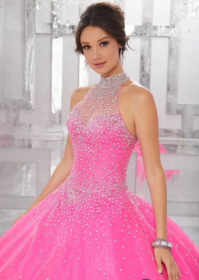 picture color Розовое Бальное Платье с жакетом Холтер бисером vestidos de quinceaneras vestidos de 15 anos сладкий 16 платье - Цвет: picture color