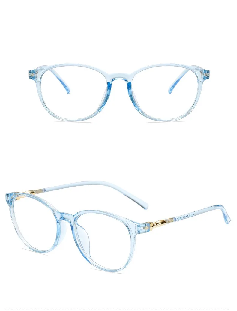 Новые анти-синие круглые очки Оптическая стильная оправа для очков синяя пленка плоское зеркало удобные мужские и женские компьютерные очки