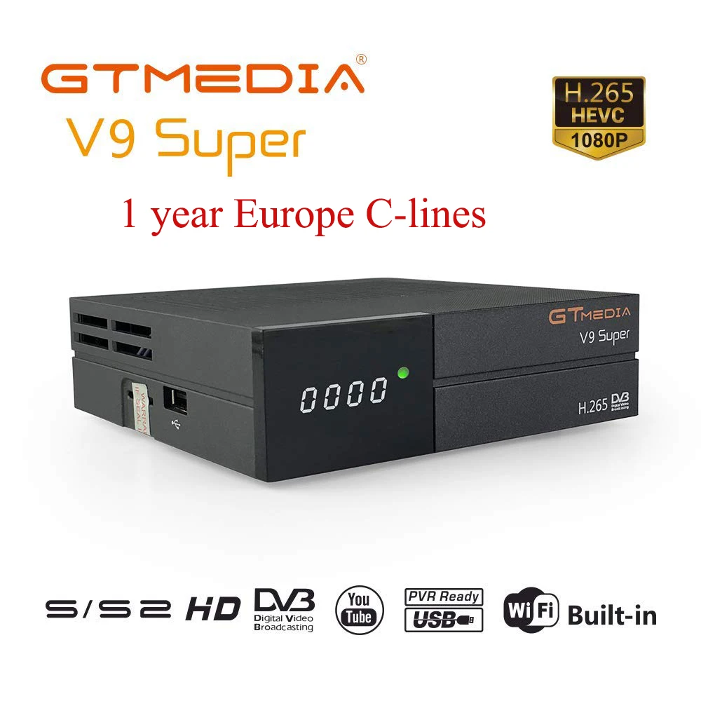 GTMEDIA V9 супер H.265 спутниковый приемник DVB-S2 встроенный wifi + 1 год Европа cccam Поддержка IPTV play on Набор для мобильного телефона top box GTMEDIA V9 супер H.265 спутниковый приемник DVB-S2 встроенный wifi + 1 год Европа cccam Поддержка IPTV play on Набор для мобильного телефона top box