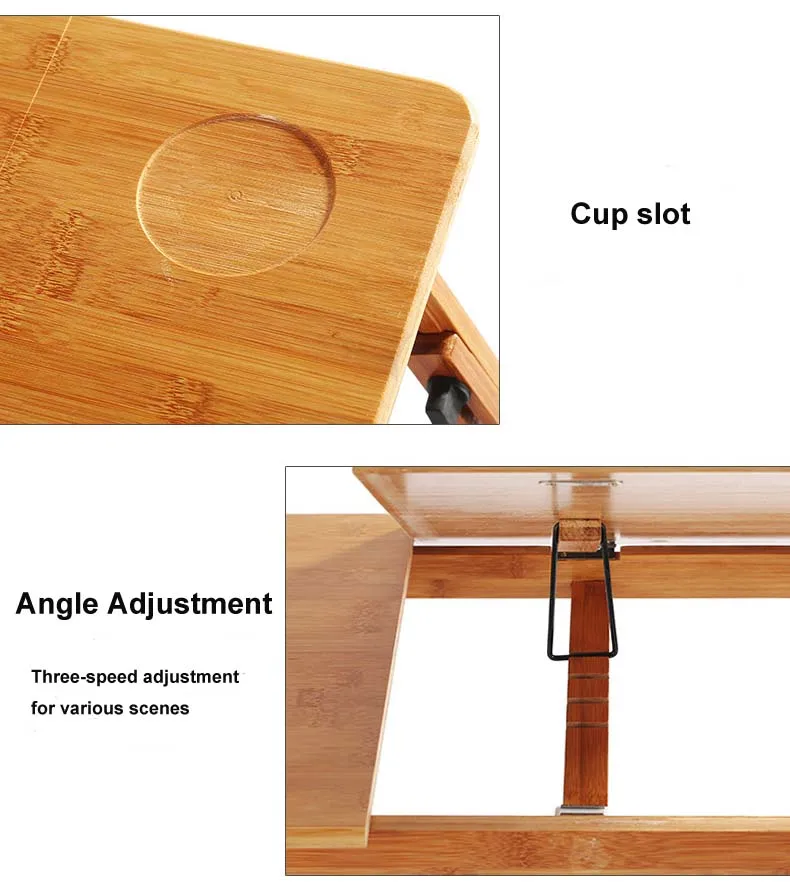 Регулируемый Бамбуковый стол для ноутбука ленивая кровать складной стол для учебы маленький обеденный стол с ящиком