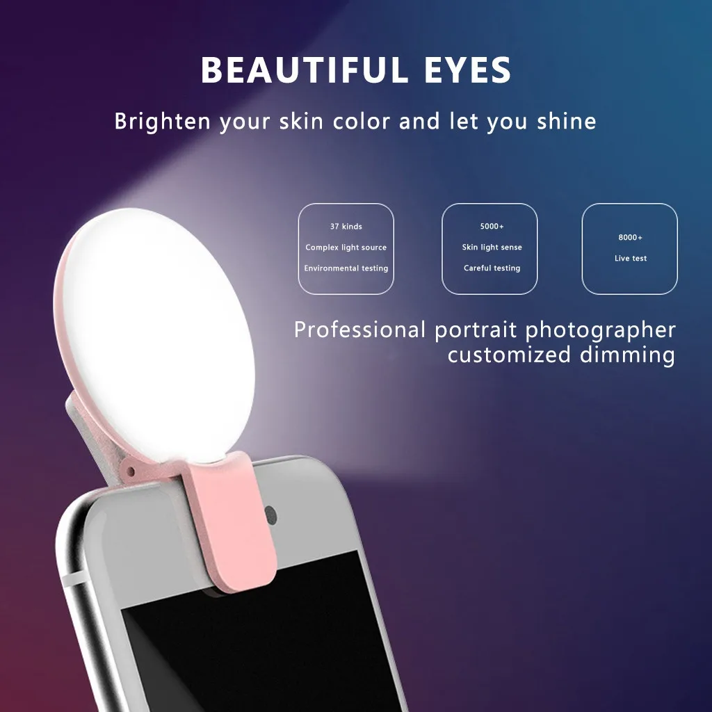 

Selfie Ring Luz De Relleno Online Live Selfie Shot LED Flash Rechargeable Clip Mini Fill-in Light luz de preenchimento youtube