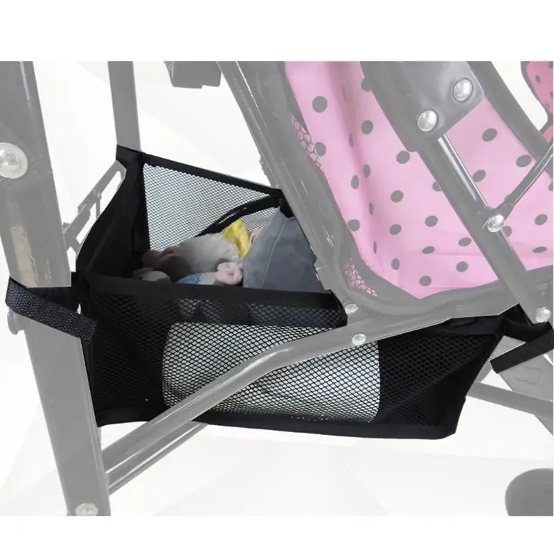 Stroller Accessories Stroller Basket Black Newborn Hanging Basket Bottom Storage Bag Baby Products stroller storage bag