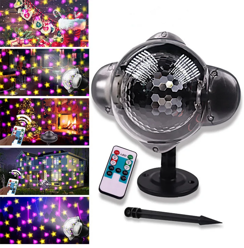 

Love Rotating Moving Snowflake Film Projector Light Outdoor IP44 Water Resistant Pattern Decoration Lamp for Christmas Lawn Part