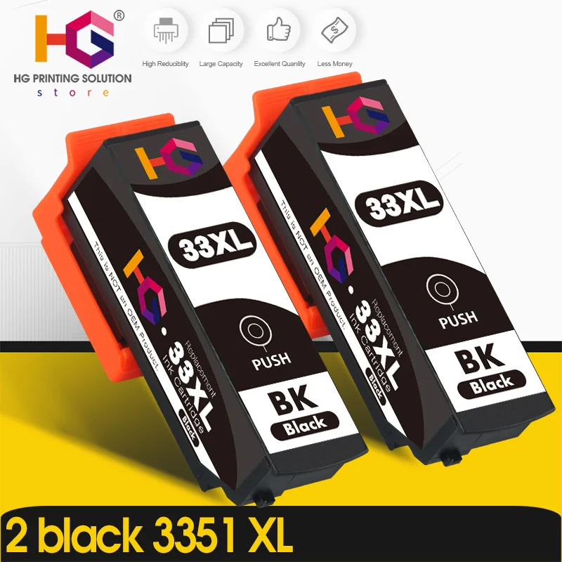 2 черный 33XL чернильный картридж для Epson XP-530 / 630 830 635 540 640 645 900 T3351 T3361 совместимый