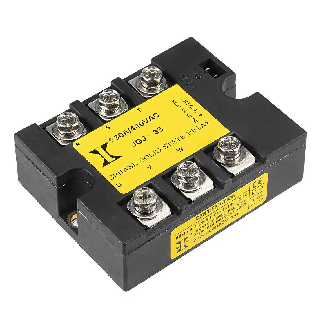 

JGJ33 DC 4-32V to AC 440V 30A Three Phase Solid State Relay Module DC to AC
