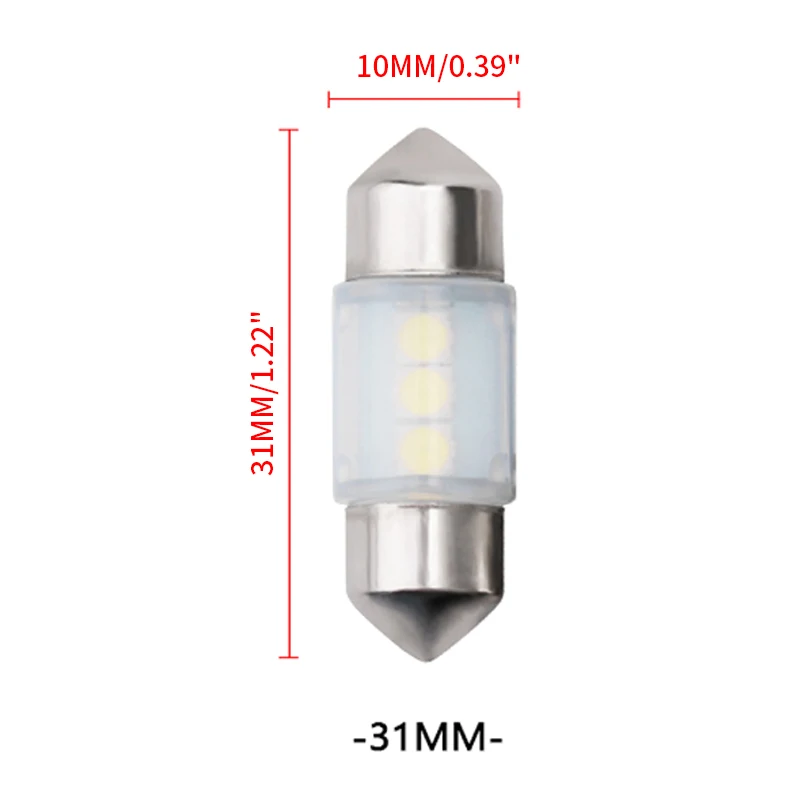 Canbus гирлянда 31-36-39-41mm интерьера автомобиля светильник потолочный Doom Потолочные плафоны 12V C5W маленький шарик авто автомобиль Диодная лампочка лицензии лампа - Испускаемый цвет: 31mm